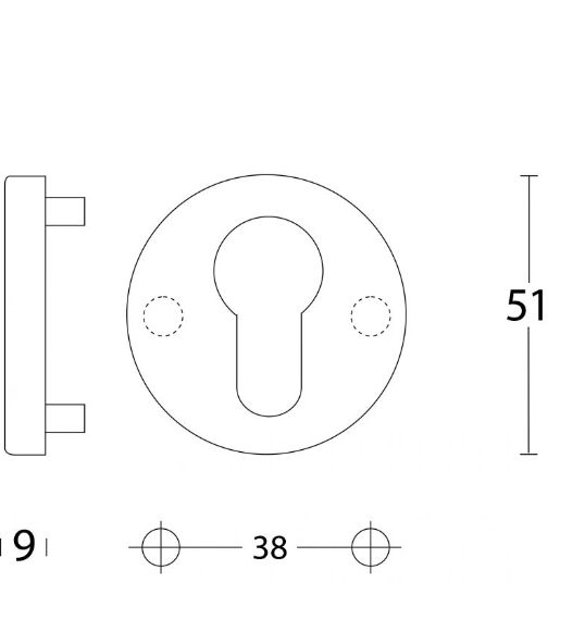 Intersteel rond cilinderplaat (aluminium F1 gematteerd)