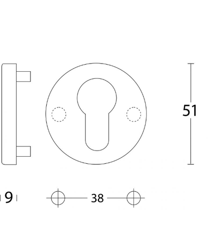 Intersteel rond cilinderplaat (aluminium F1 gematteerd)