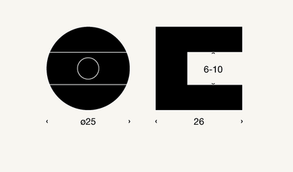 Frost Design Denmark Nova plankhouders ø 25 set van twee geborsteld RVS