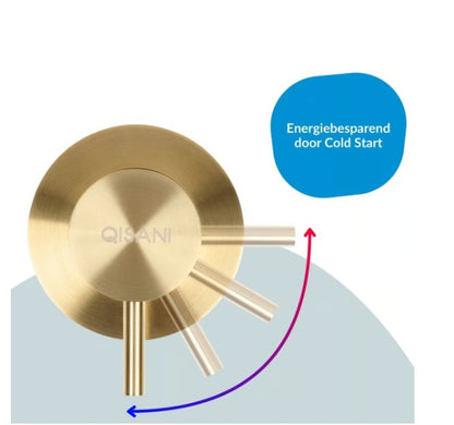 Qisani Flow wastafelkraan afbouwdeel met 250 mm uitloop light gold PVD