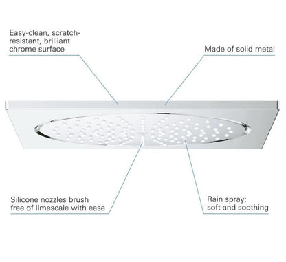 Grohe Hoofddouche Rainshower F-Series 25,4. cm met douchearm, Chroom