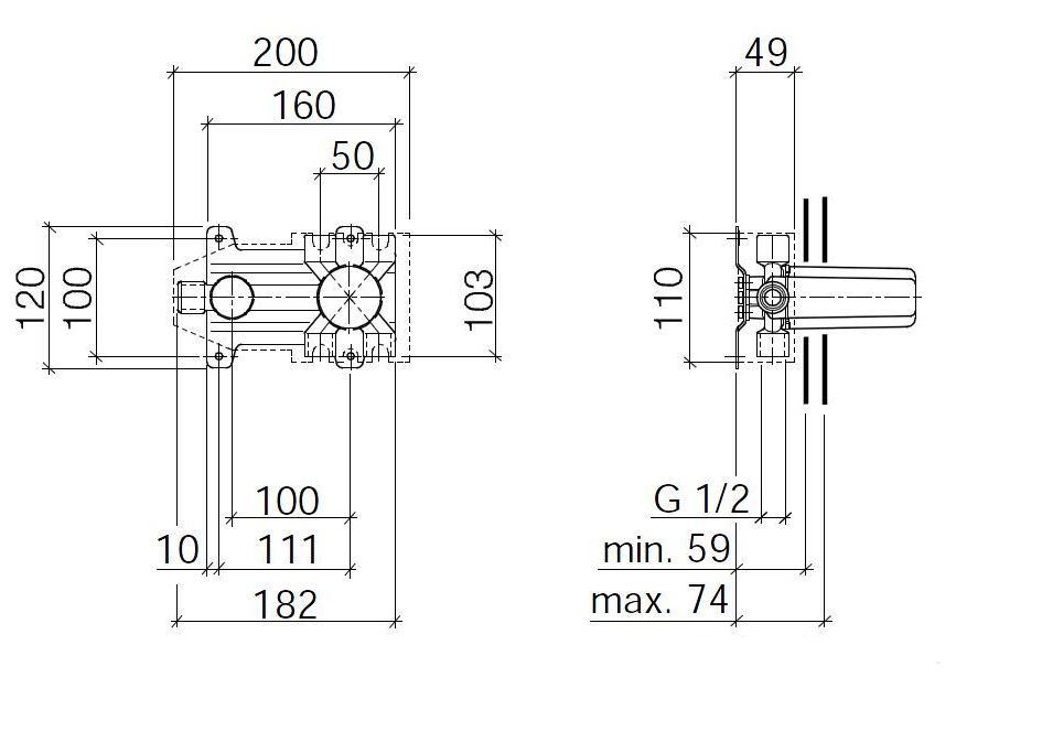 Dornbracht MEM 2-gats wandkraan met afdekplaat, met perlator chroom sprong 200 mm, chroom 