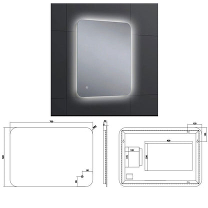 Aqualla Fuse 75 LED spiegel 700 x 500 mm randloos
