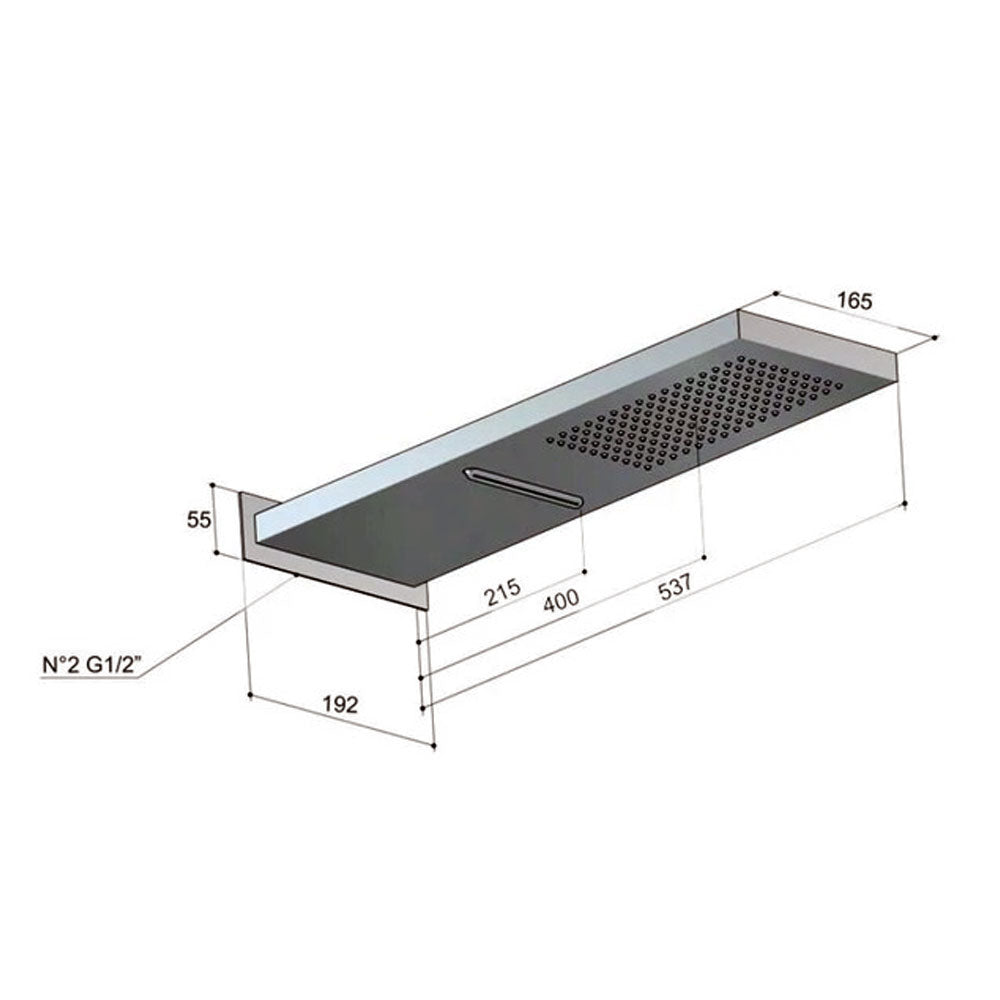 Hotbath Bro Inbouw Thermostaat Doucheset 3 Stopkranen, Hoofddouche met Waterval & Cascade, Chroom