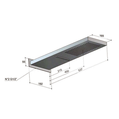 Hotbath Bro Inbouw Thermostaat Doucheset 3 Stopkranen, Hoofddouche met Waterval & Cascade, Chroom