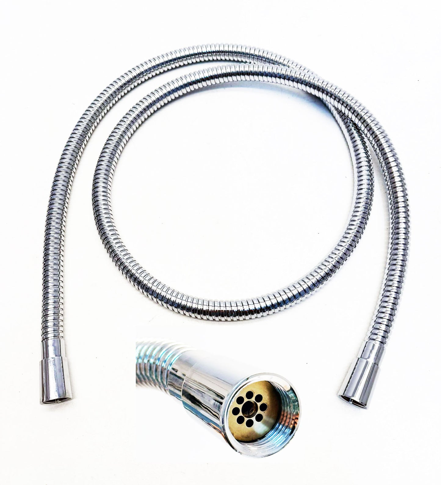 Novotec luxe A-kwaliteit doucheslang met beide zijde conische koppelingen metaal 175 cm, chroom