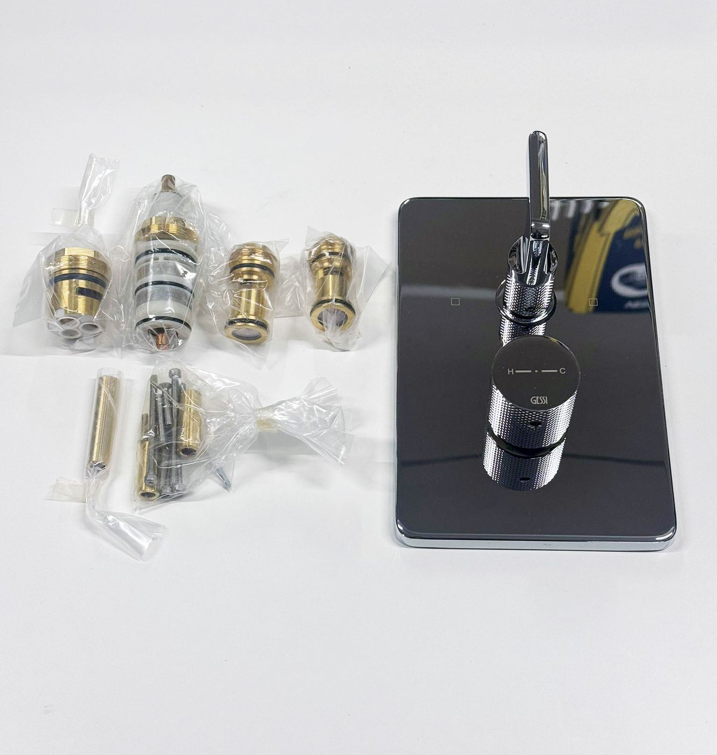 Gessi Incisso L design inbouw douchthermostaat afbouwdelen 2-weg, chroom