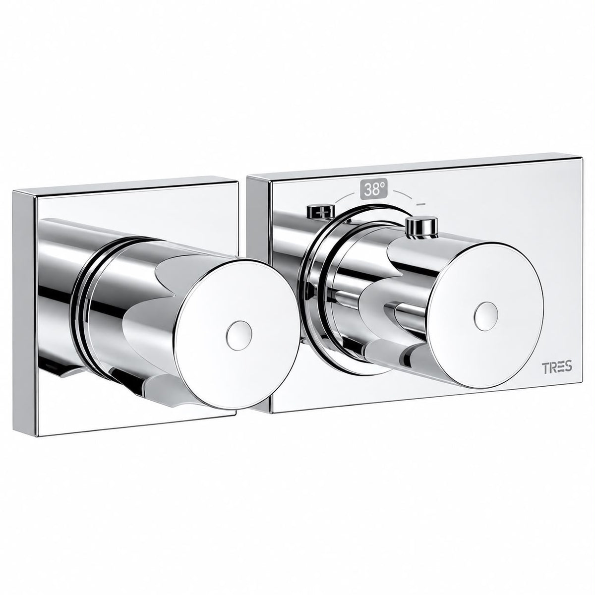 Tres B-System inbouwdoucheset met thermostaat en 30 cm hoofddouche – chroom