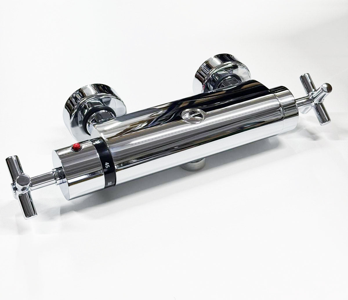 Ponsi Pegaso opbouw douchethermostaat met kruisgrepen, Chroom