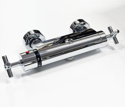Ponsi Pegaso opbouw douchethermostaat met kruisgrepen, Chroom