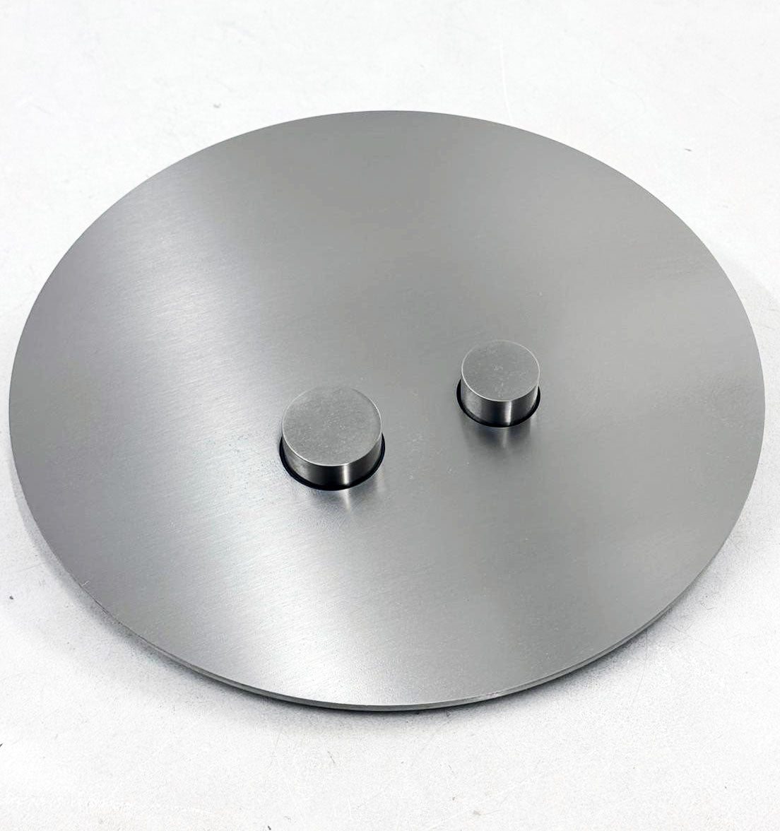 Treemme Rubinetterie design rond bedieningspaneel met 2 ronde drukknoppen ø280 mm RVS