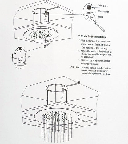 Wiesbaden UFO inbouw hoofddouche, regendouche plafond 50 cm, chroom