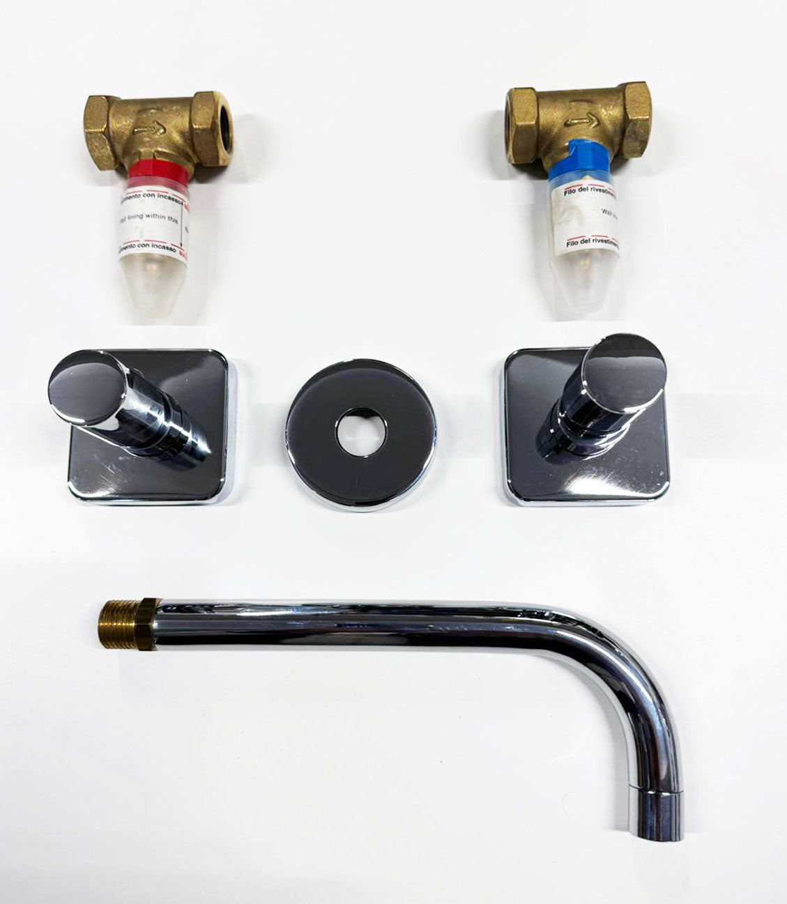 Ponsi Vega 3-gats inbouw wandmengkraan uitloop 220 mm, Chroom