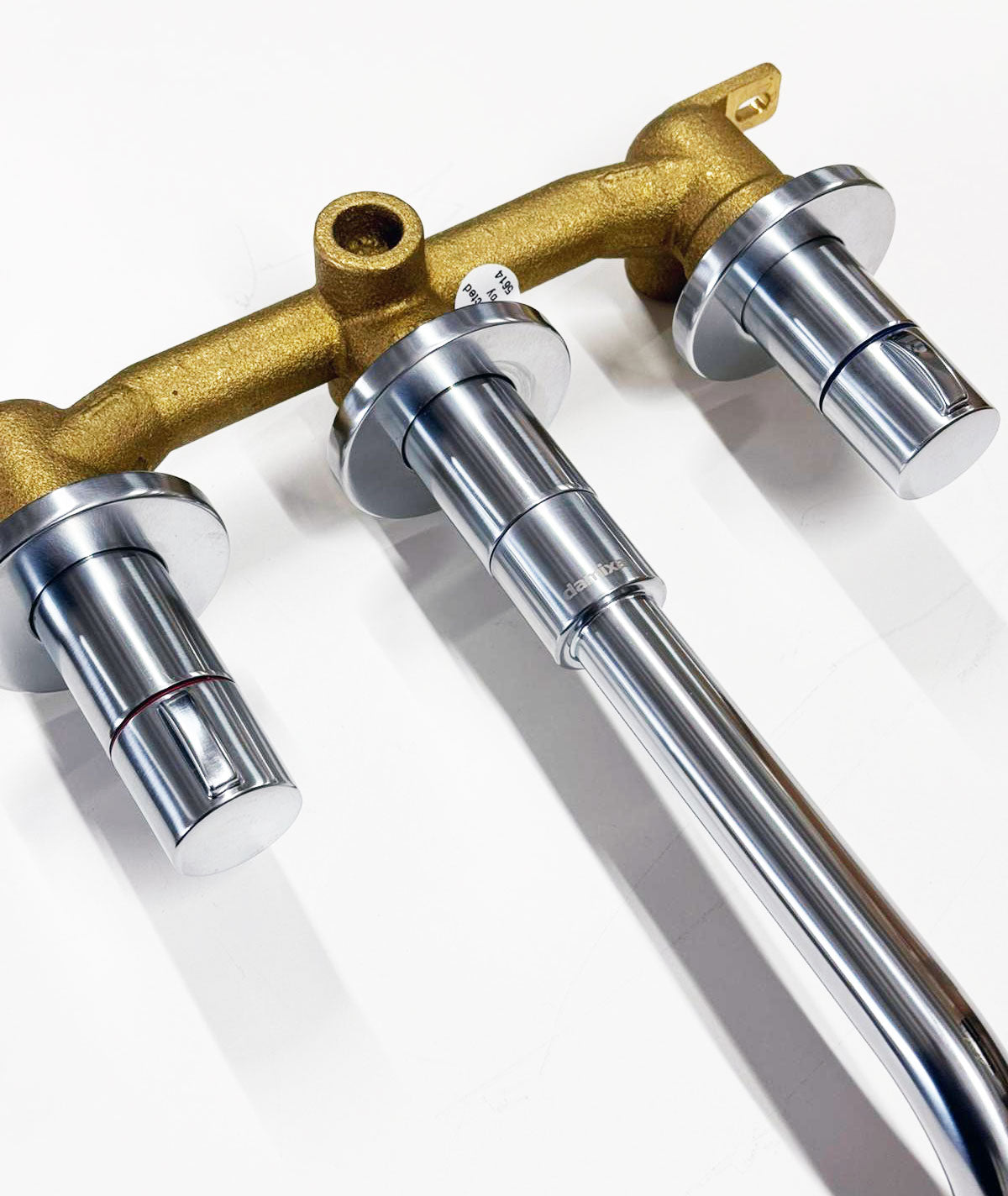 Damixa Titan inbouw 3-gats wastafelkraan steel