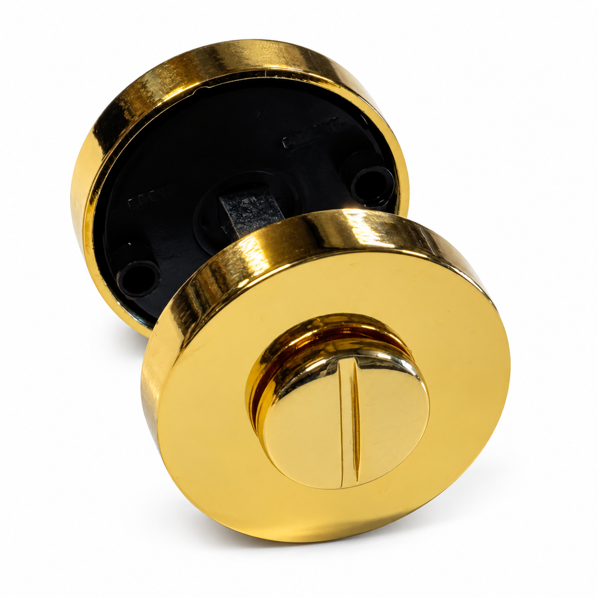 Colombo CD49 WC-badkamersluiting met rond rozet, 8 mm stift, verdekte kunststof bevestiging, Verguld Goud