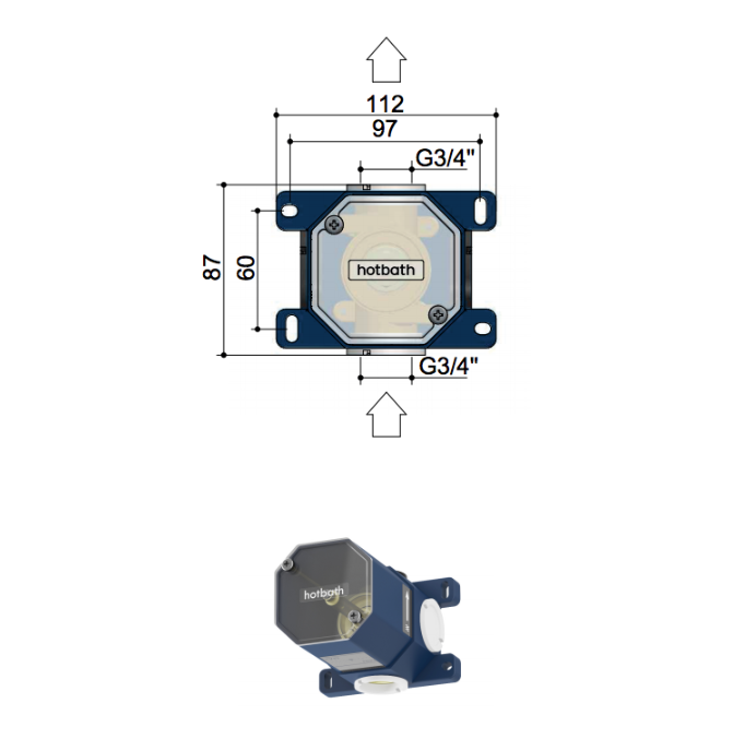 Hotbath HB010 inbouwdeel stopkraan 2019