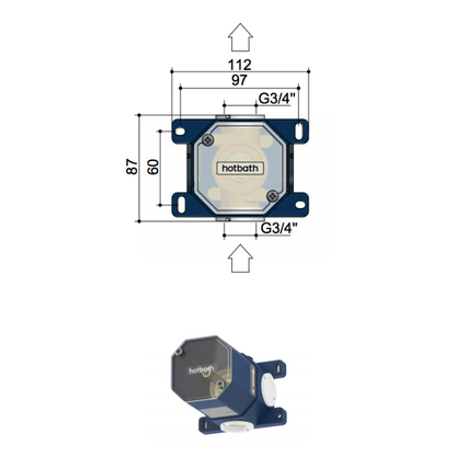 Hotbath HB010 inbouwdeel stopkraan 2019