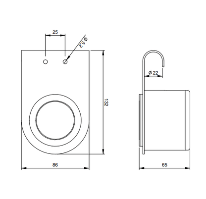 Wisa Set 2x Solo SF knop pneumatisch besturing spoelsysteem t.b.v. steunbeugel