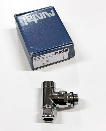 Runtal XS haakse afsluiter chroom XS02R-790