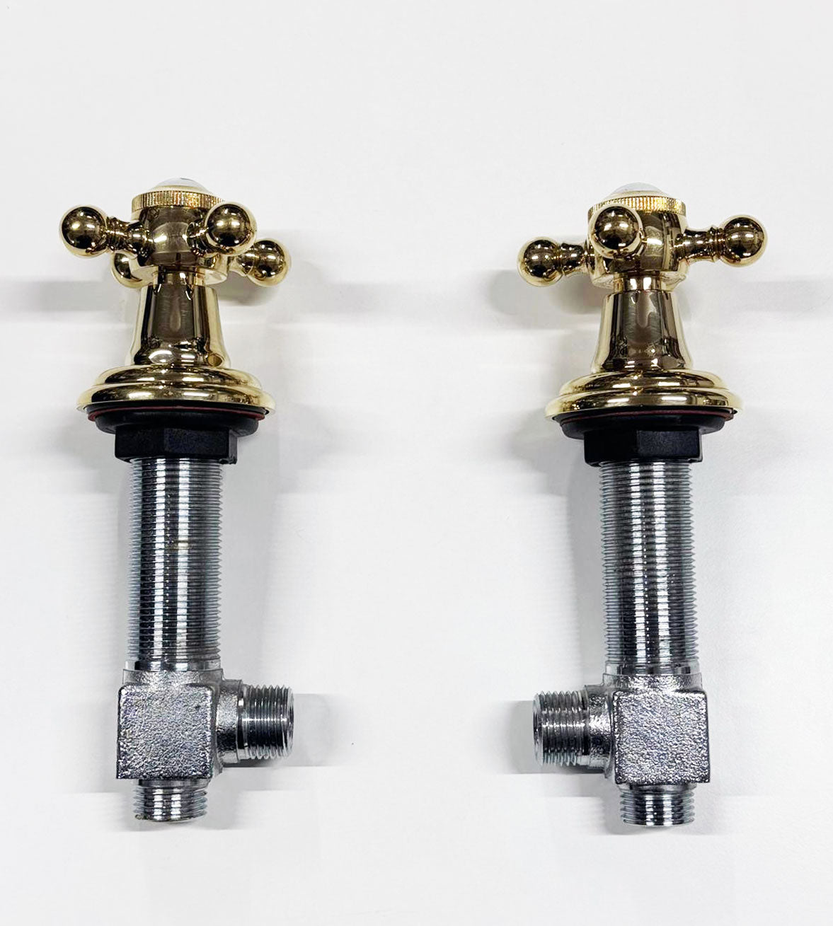 2 x Dornbracht Madison stopkranen koud en warm, messing