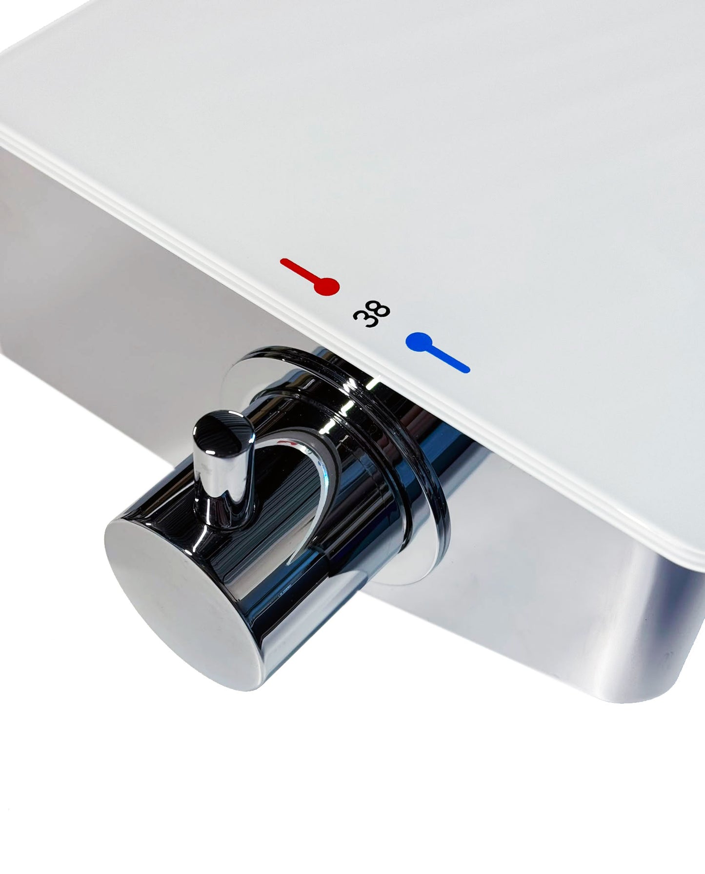 Huber Italia Contenital Push douchesysteem met thermostaat en planchet – chroom/wit