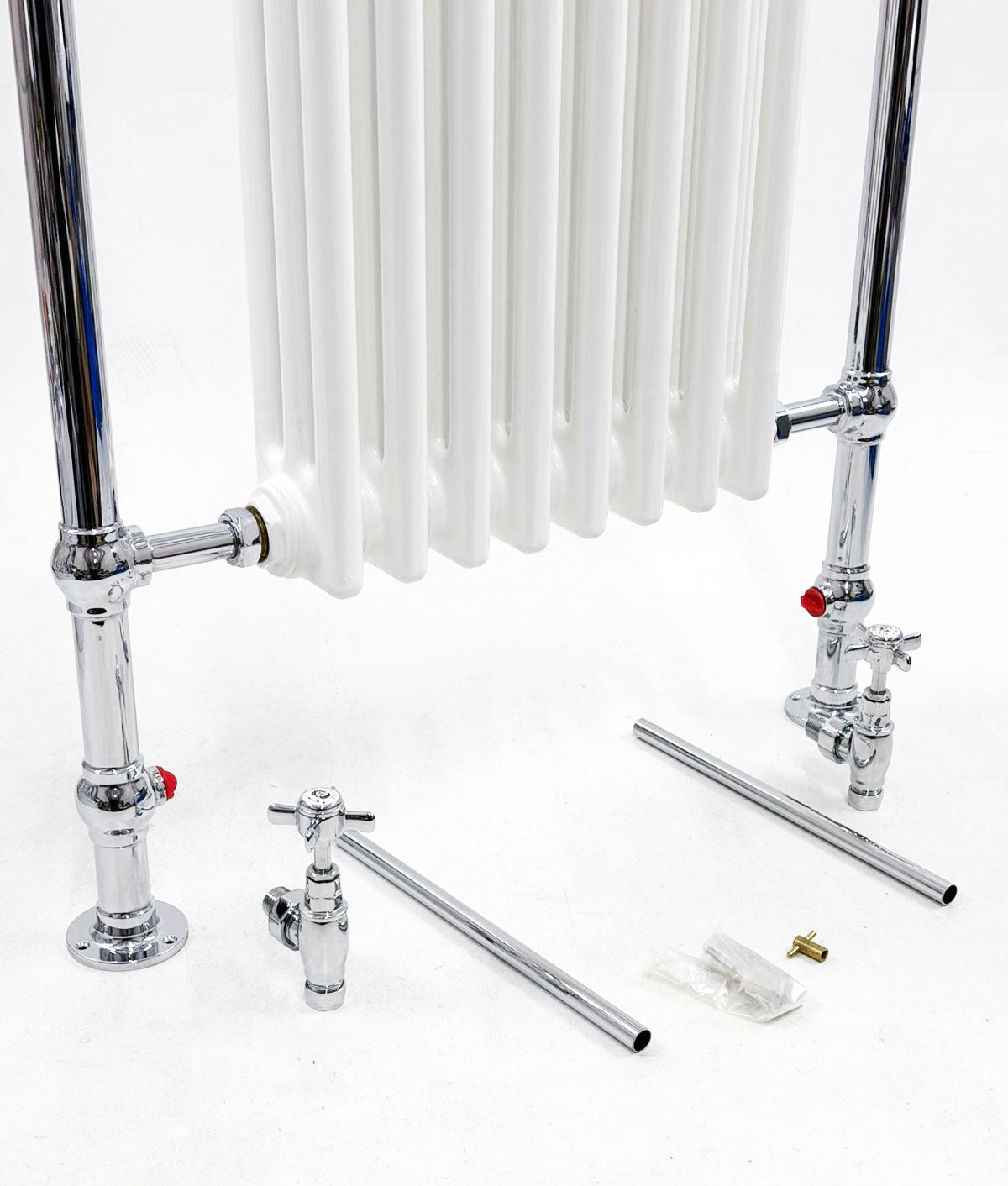 Imperial Malmo 8-balk traditionele radiator – 960 x 665 – chroom/wit – centrale verwarming