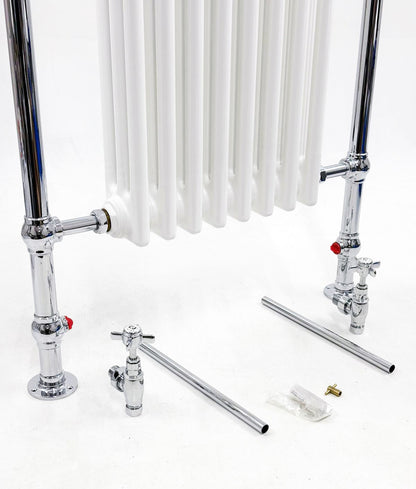 Imperial Malmo 8-balk traditionele radiator – 960 x 665 – chroom/wit – centrale verwarming