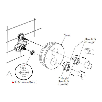 Kiruna EVO inbouwthermostaat 2-weg inbouw + afbouwdeel titanium zwart PVD