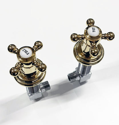 2 x Dornbracht Madison stopkranen koud en warm, messing