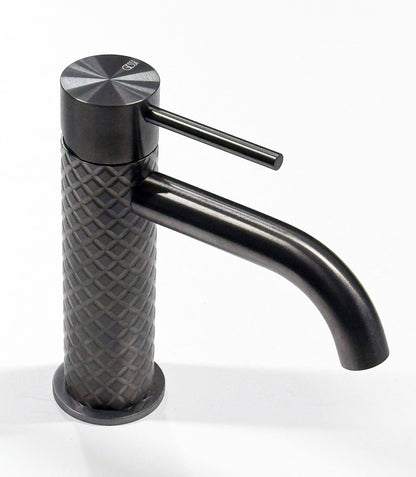 Gessi Intreccio wastafelkraan zwart metaal geborsteld PVD