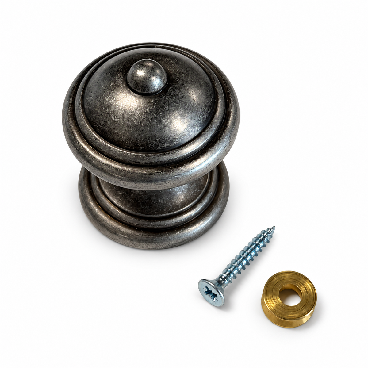 Quincalux Collectie 323 Voordeurknop Oud Antiek Tin (handgemaakt)