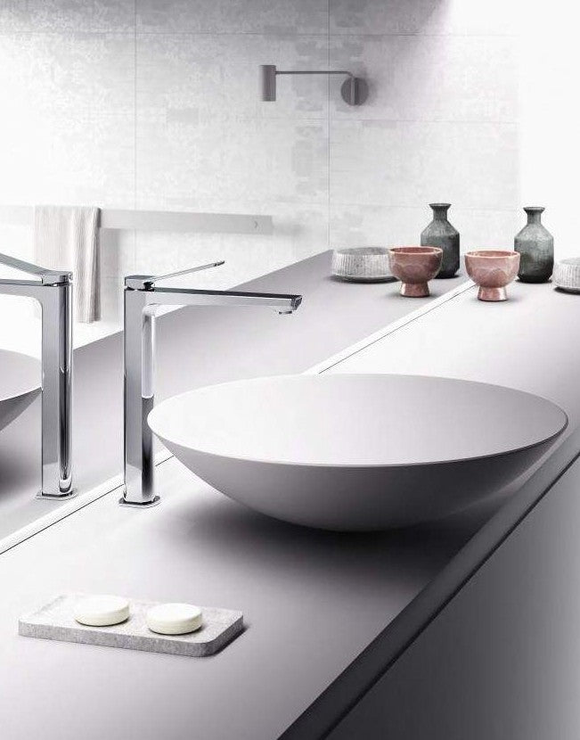 Paffoni Tilt highriser design verhoogd wastafelkraan RVS