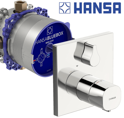 Hansa Square inbouw doucheset met thermostaat vierkant hoofdouche 200 mm, chroom