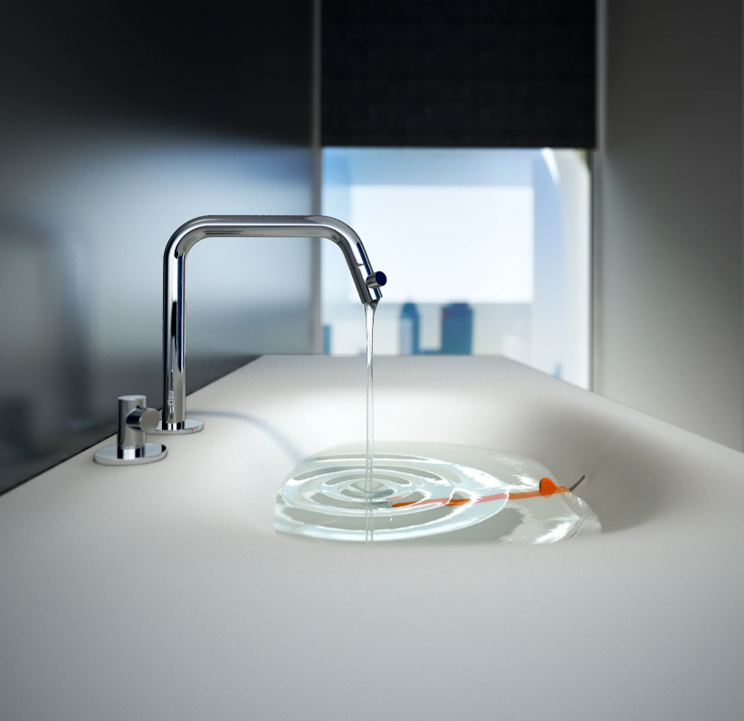Clou Kaldur 2-gats Opbouw wastafelkraan met bediening links Chroom