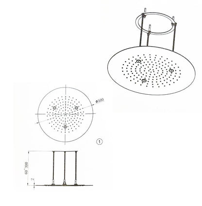 Wiesbaden UFO inbouw hoofddouche, regendouche plafond 50 cm, chroom