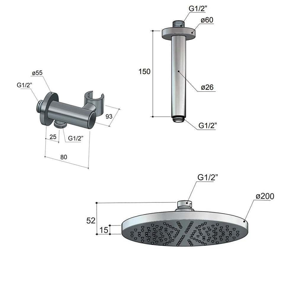 Hotbath Buddy IBS 1A Get Together inbouw doucheset, Chroom