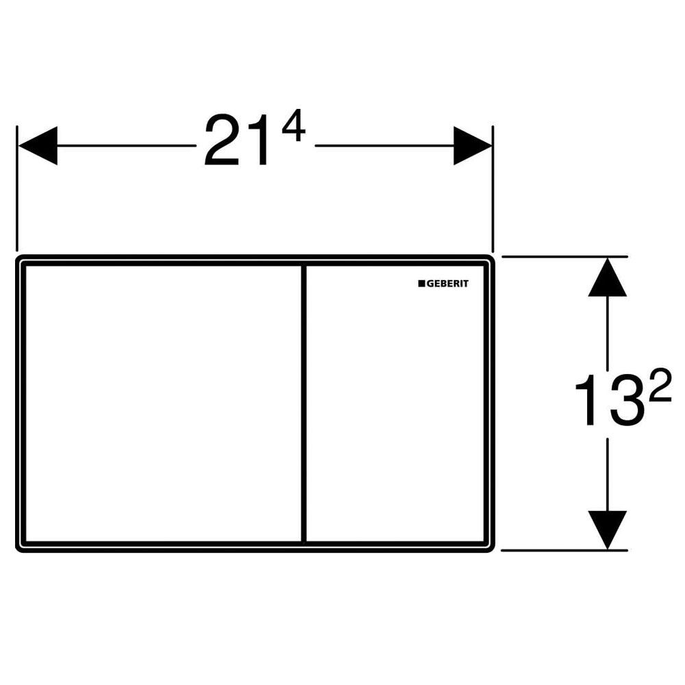 Geberit Sigma60 bedieningplaat 2-toets spoeling frontbediening voor toilet, mat chroom