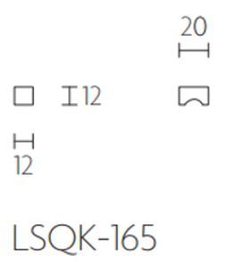 Meubelknop Square LSQK 165 Mat RVS 20 mm