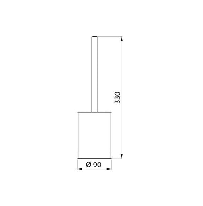 Delabie 4049P toiletborstelhouder staand model, RVS gepolijst