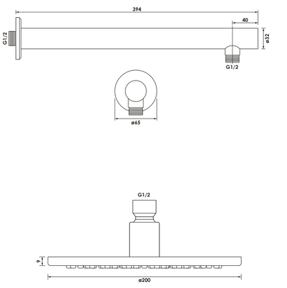 BRAUER Brushed Edition Thermostatische Inbouw Regendouche – Rond, Geborsteld RVS, PVD (showmodel)