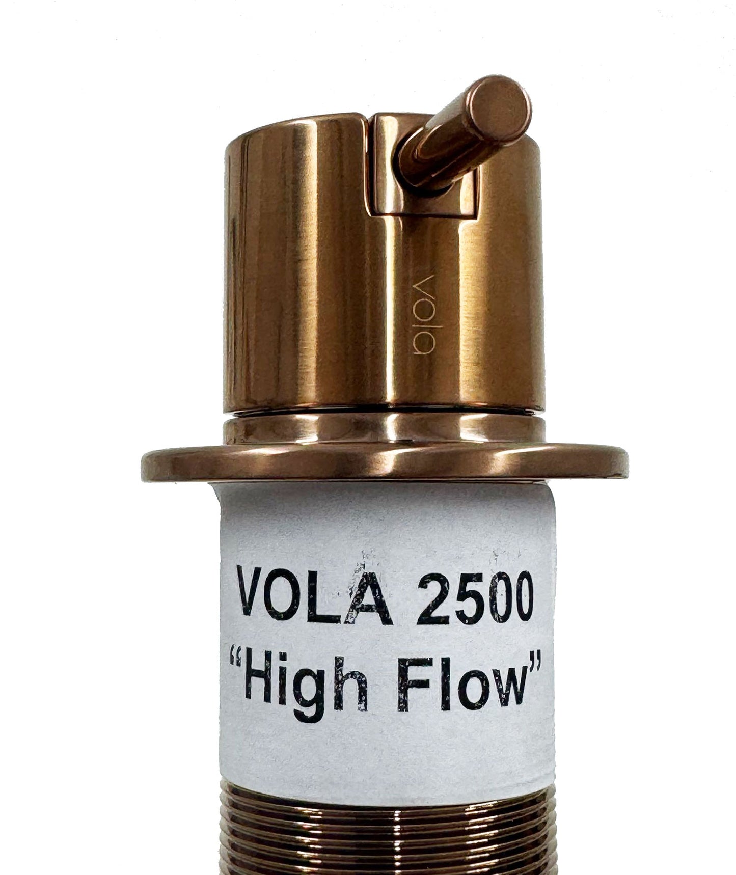 Vola Monoknop mengkraan 2500 met dubbel draaibare uitloop 090D, sprong 200 mm geborsteld koper