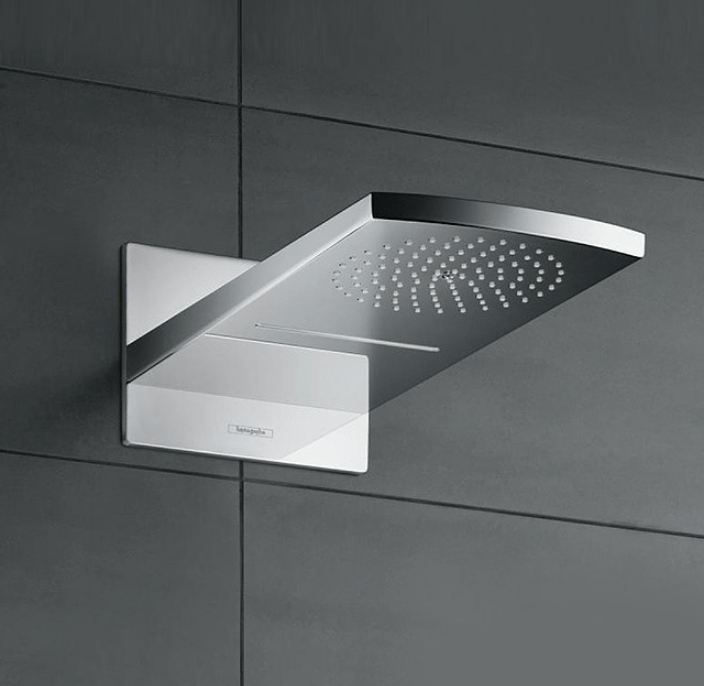 Hansgrohe Showerselect thermostatische inbouw doucheset met Raindance rechthoek regendouche met waterval, glanzend chroom