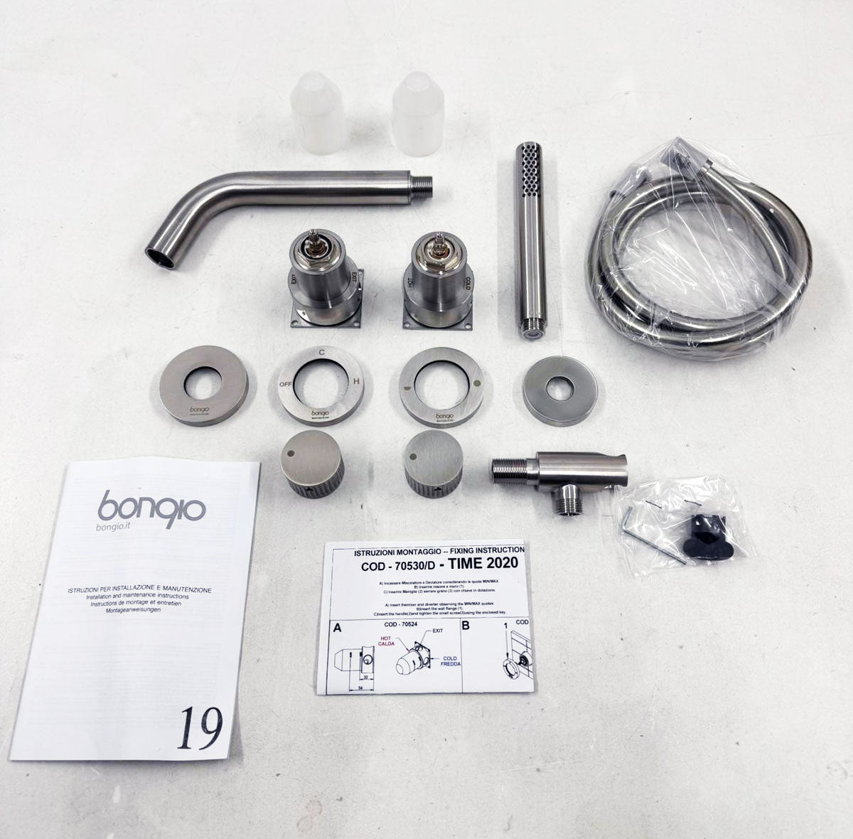 Bongio Time2020 Inbouw bad/douchekraan geborsteld 316 Roestvrij Staal