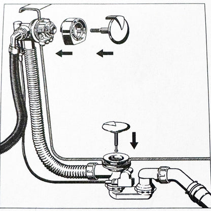 RIHO / Viega Badafvoer AVT100 overloop met watertoevoer chroom