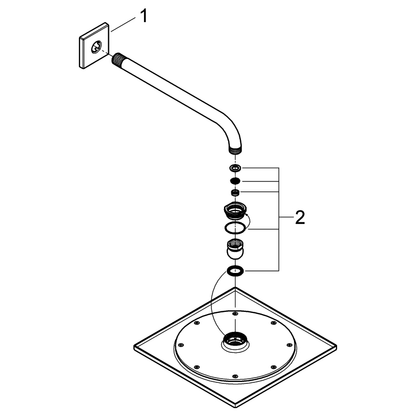 Grohe Hoofddouche Rainshower F-Series 25,4. cm met douchearm, Chroom