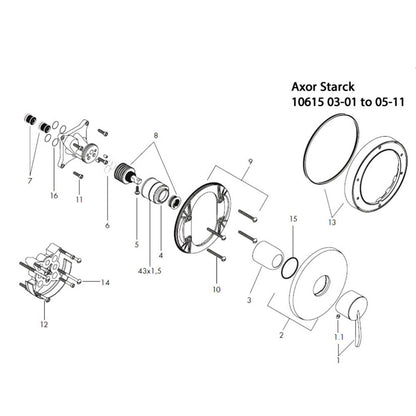 Hansgrohe Axor Starck Classic inbouw douchekraan, voor 1 functie, chroom