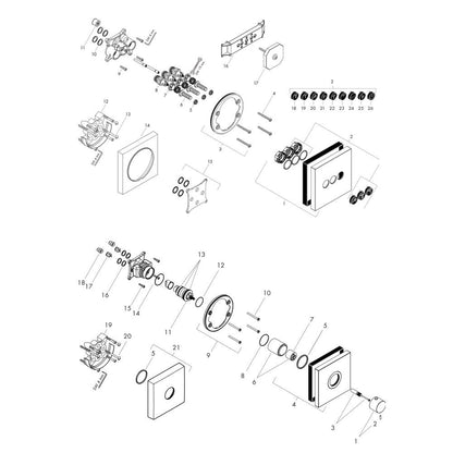 Hansgrohe Showerselect thermostatische inbouw doucheset met Raindance rechthoek regendouche met waterval, glanzend chroom