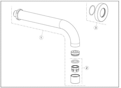Gessi Via Tortona ronde wand uitloop sprong 23,3 cm geborsteld koper PVD
