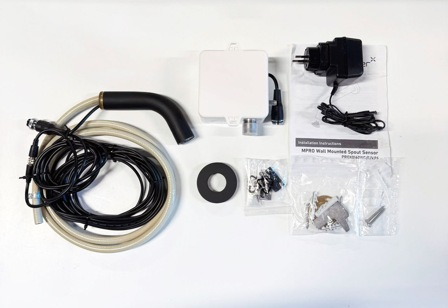 Crosswater MRPO Sensor Wastafelkraan Wandmontage Mat Zwart PROX0160WM