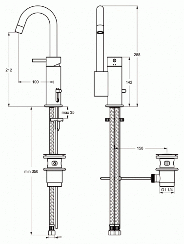 Ideal Standard Mara 1 hendel wastafelmengkraan chroom